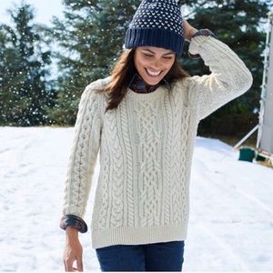 NWOT L.L. Bean 1912 Heritage Irish Fisherman Sweater 100% Wool